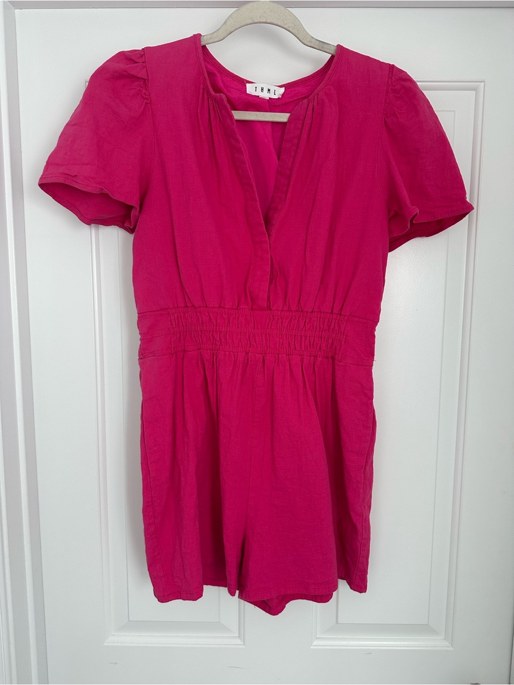 THML dark pink romper size large EUC